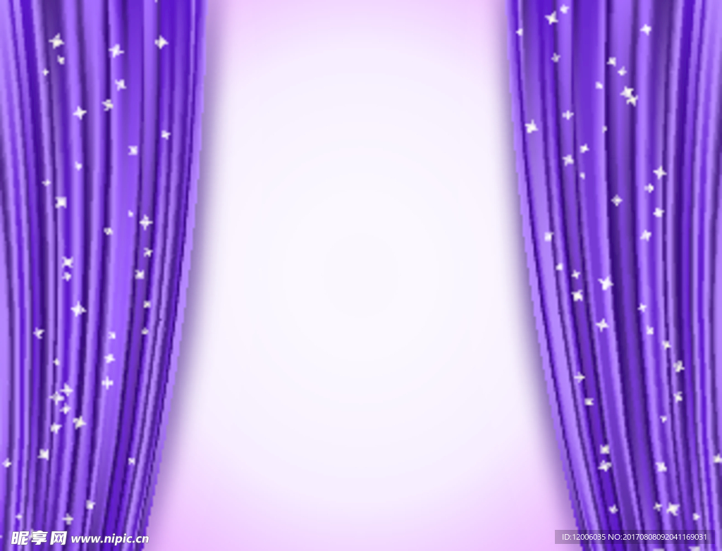 拉开的紫色窗帘帷幕矢量素材