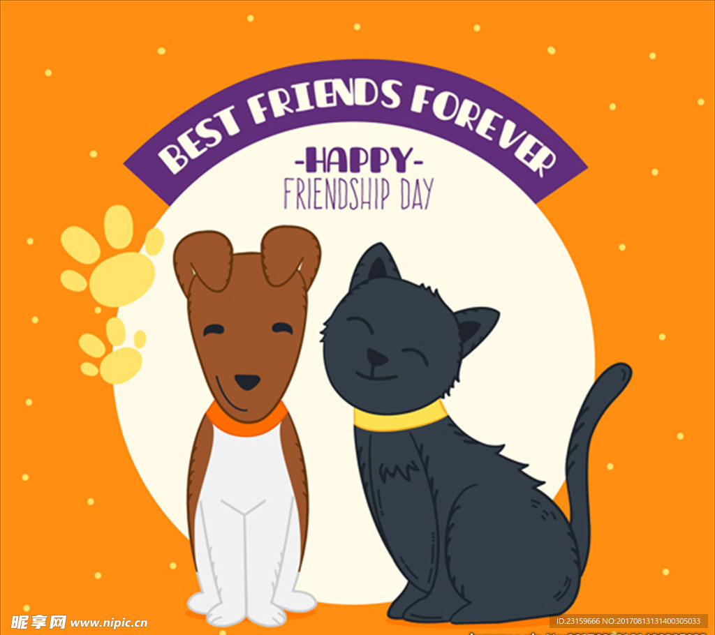 小狗和小猫的友谊日海报