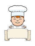 横幅上的女厨师的卡通人物