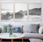 新中式山水风景客厅装饰画无框画