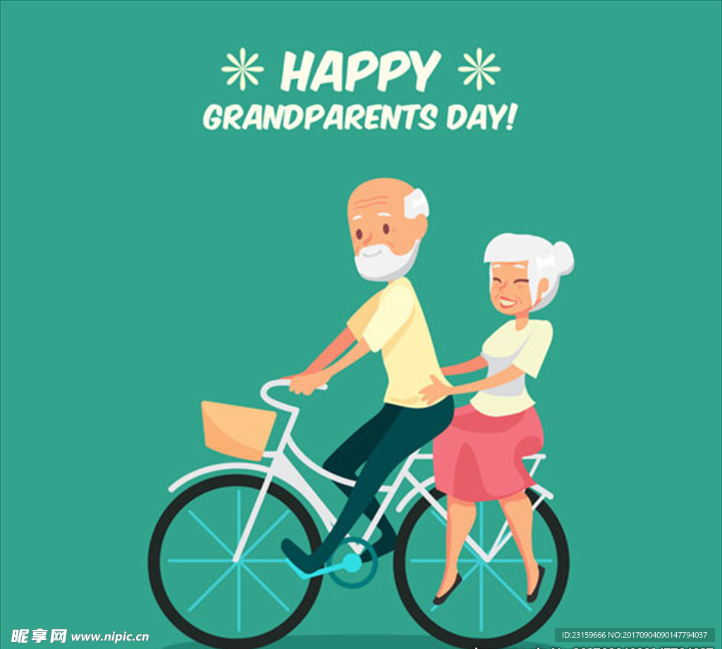 骑着自行车的爷爷奶奶