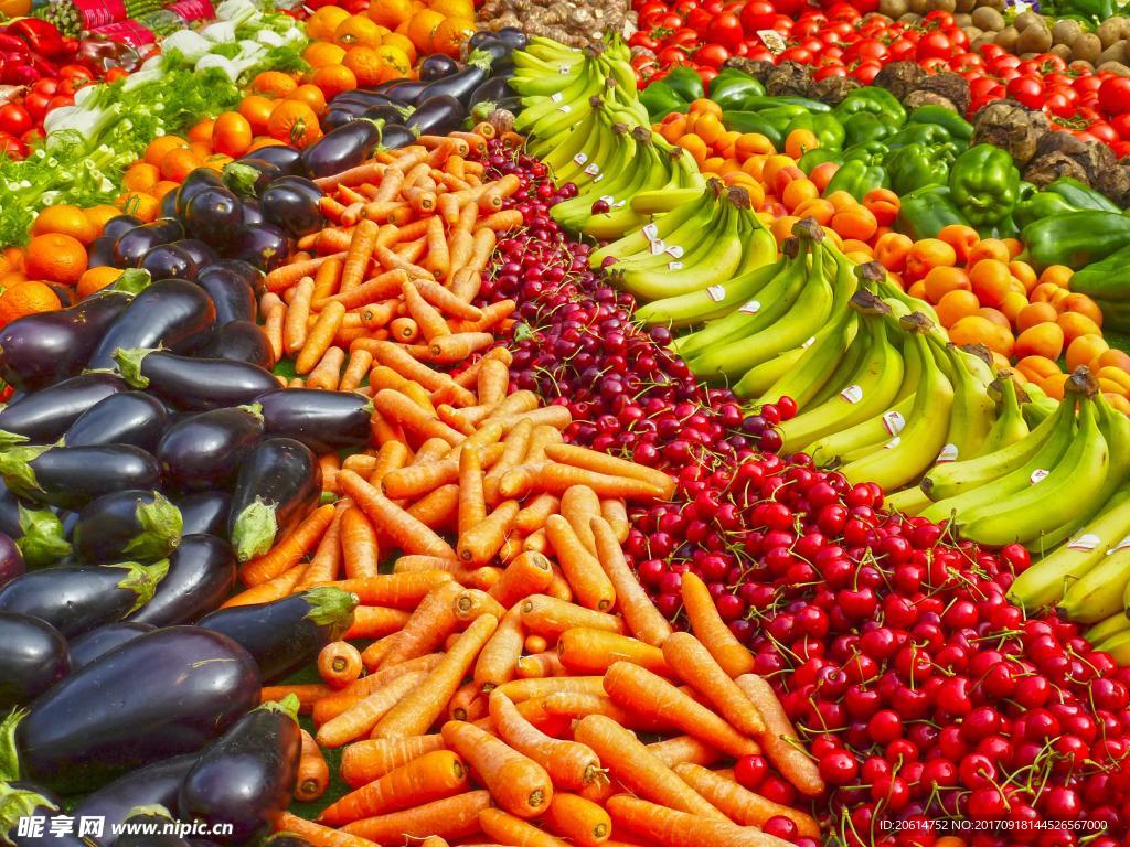 色彩鲜明的水果蔬菜