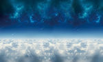 蓝色科技星空和滚滚云层