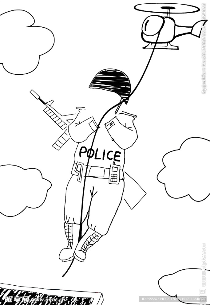 寶寶黑白線條插畫設(shè)計