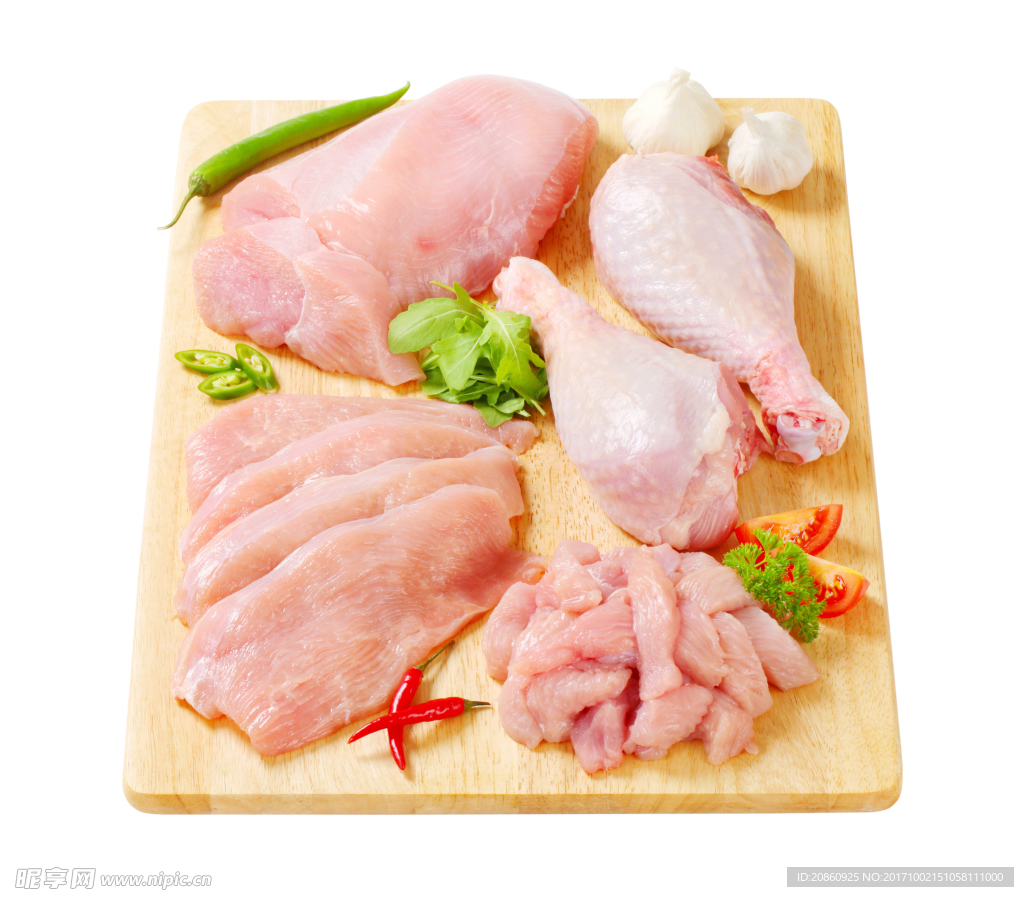 案板上的生雞肉圖片