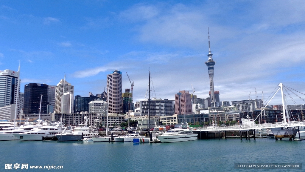 新西兰奥克兰港码头风光
