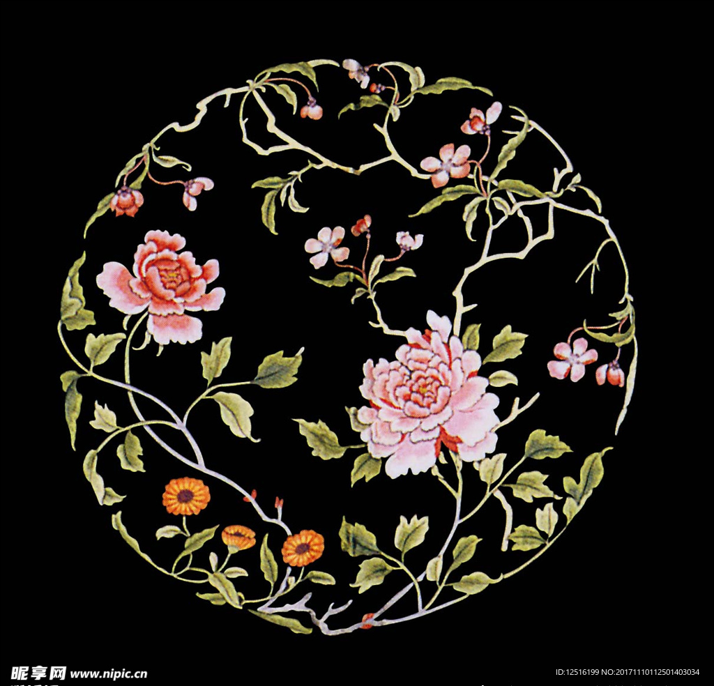 刺繡 繡花 茉莉花 桃花 梨花
