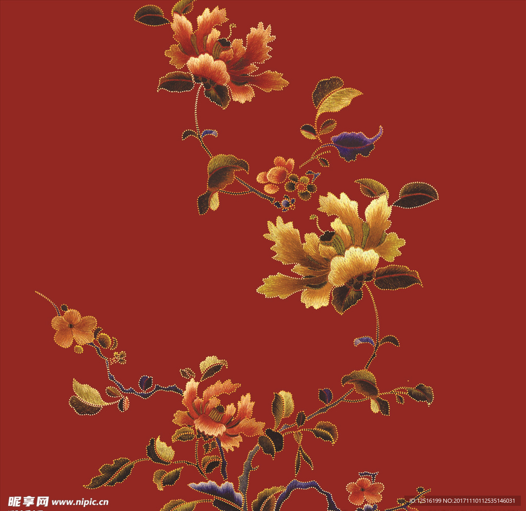 刺繡 繡花 茉莉花 桃花 梨花