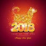 2018年新年快乐金色狗设计
