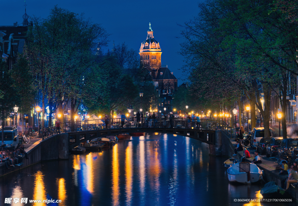 荷兰阿姆斯特丹夜景