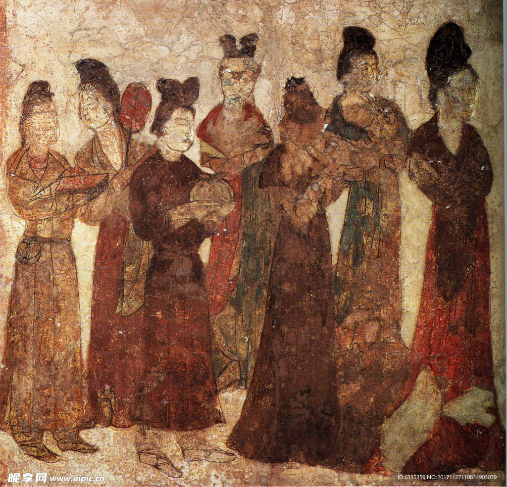 永泰公主 陵墓壁画 仕女图