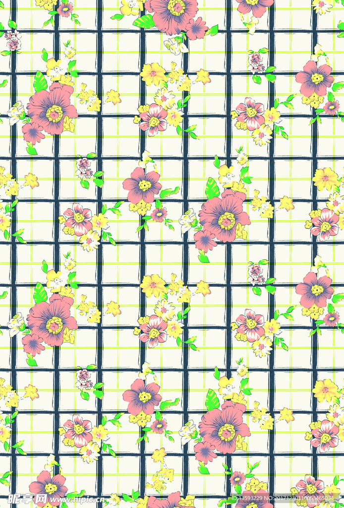 格子花