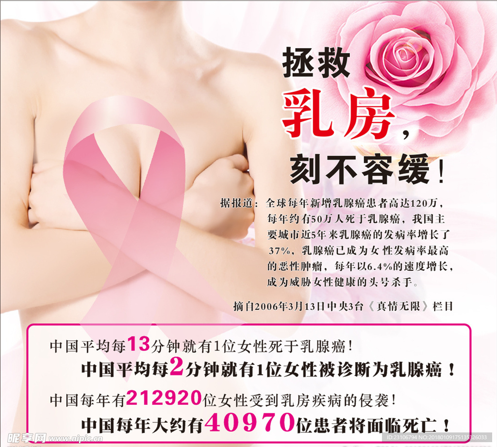 保护乳房海报