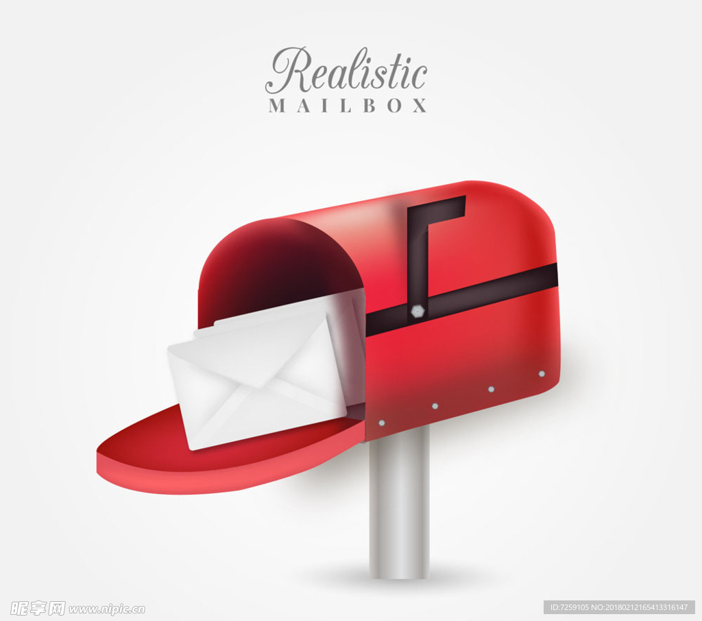 红色信箱和信件