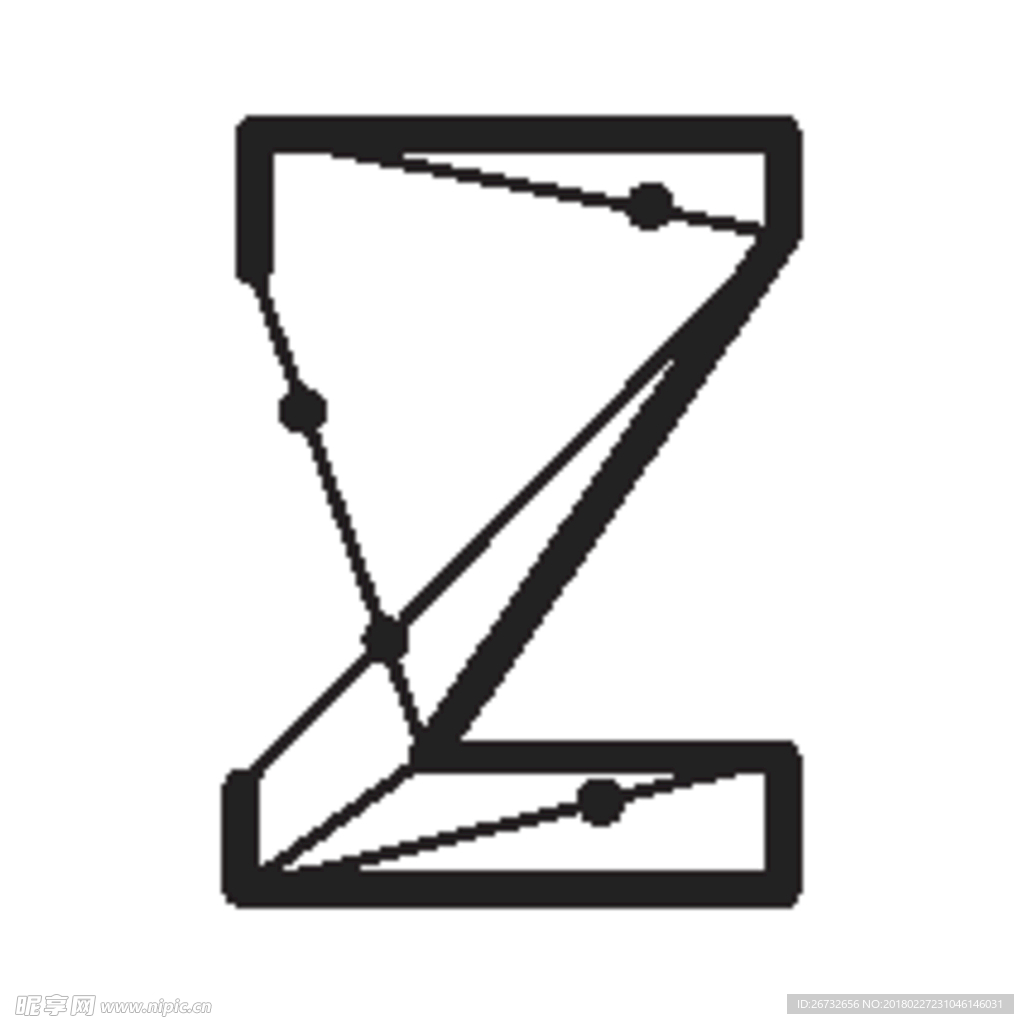 创意点线组合英文字母Z