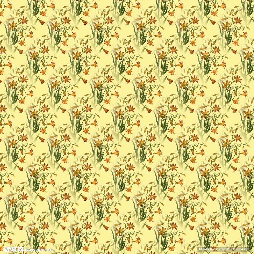 黄色淡雅花卉背景图片
