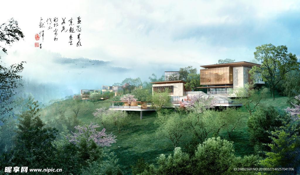 坡地排屋山地別墅效果圖
