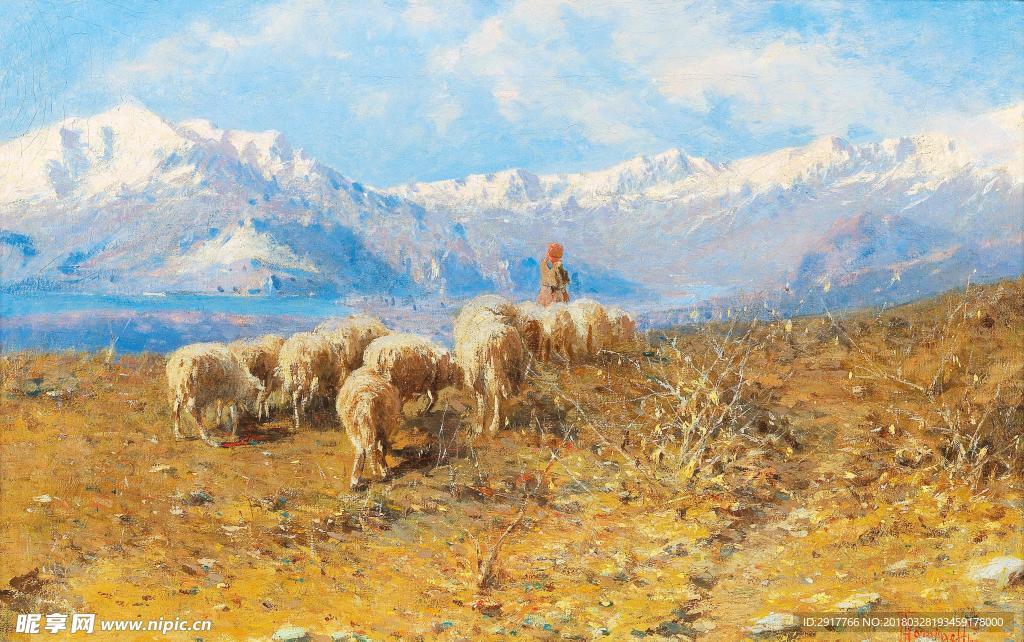 马焦雷湖的牧羊女