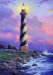 海岸灯塔风景画
