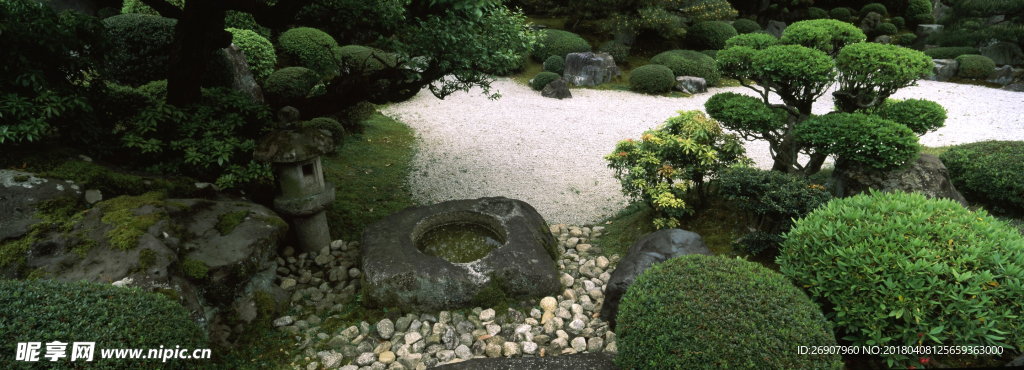 園林 草地 石子 樹木