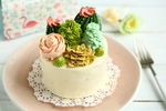 鲜奶蛋糕 绿植 创意甜点