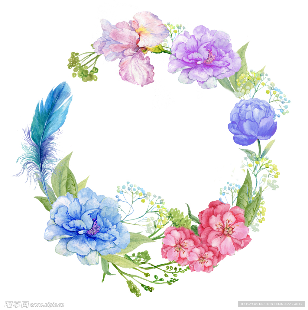 水彩花卉邊框