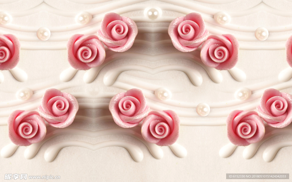 3D背景墙-玫瑰
