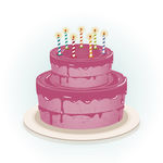 粉红色的生日蛋糕