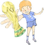 漫画卡通足球世界杯运动员