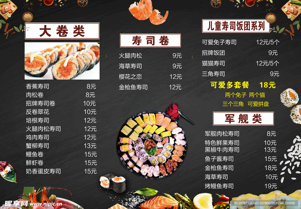 壽司菜單