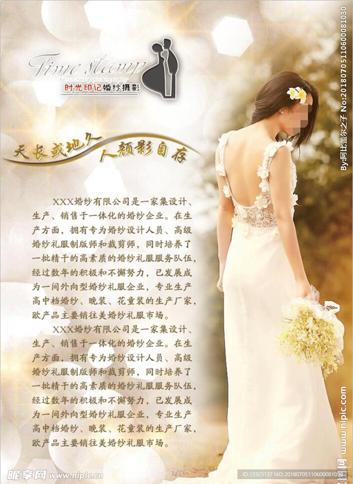婚纱公司介绍彩页海报模板