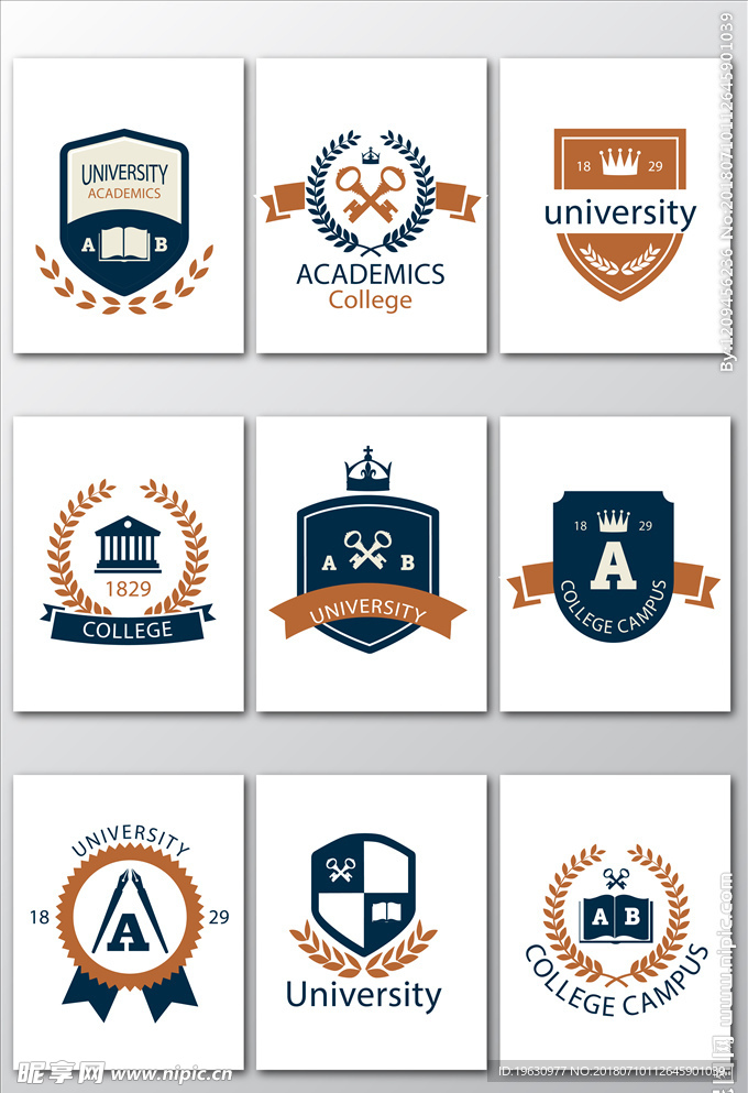 大学标志logo设计元素
