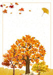 秋季落叶枫叶背景图素材