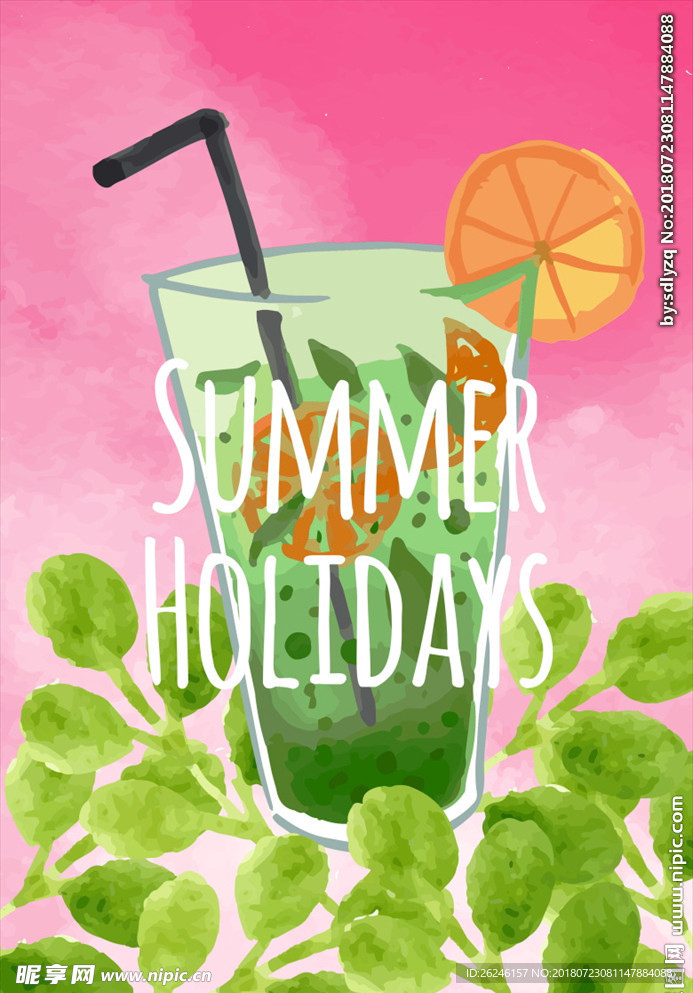 创意夏日冷饮果汁饮料海报图片