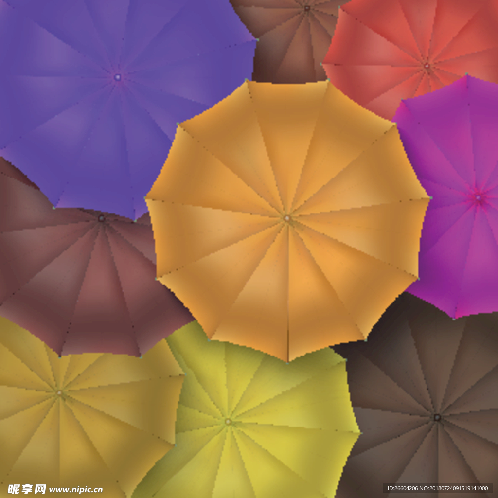 创意彩色雨伞设计