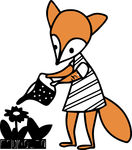 狐狸浇花