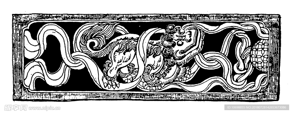 中国古代狮子抢绣球吉祥纹饰