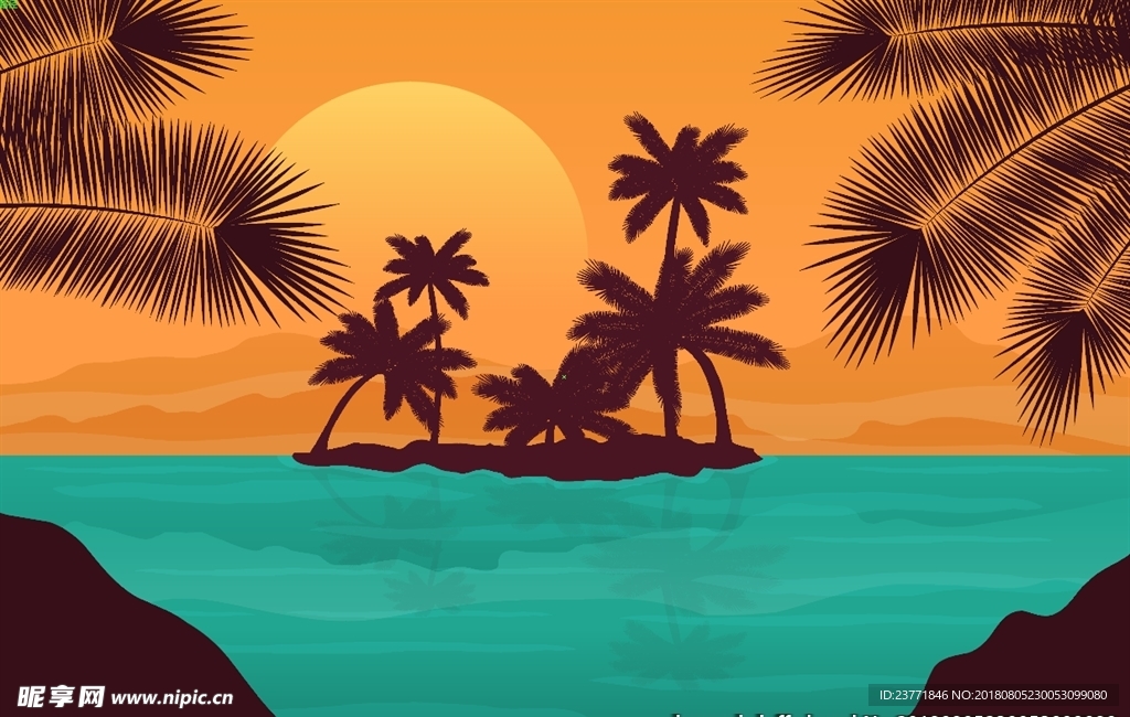 夕阳椰岛