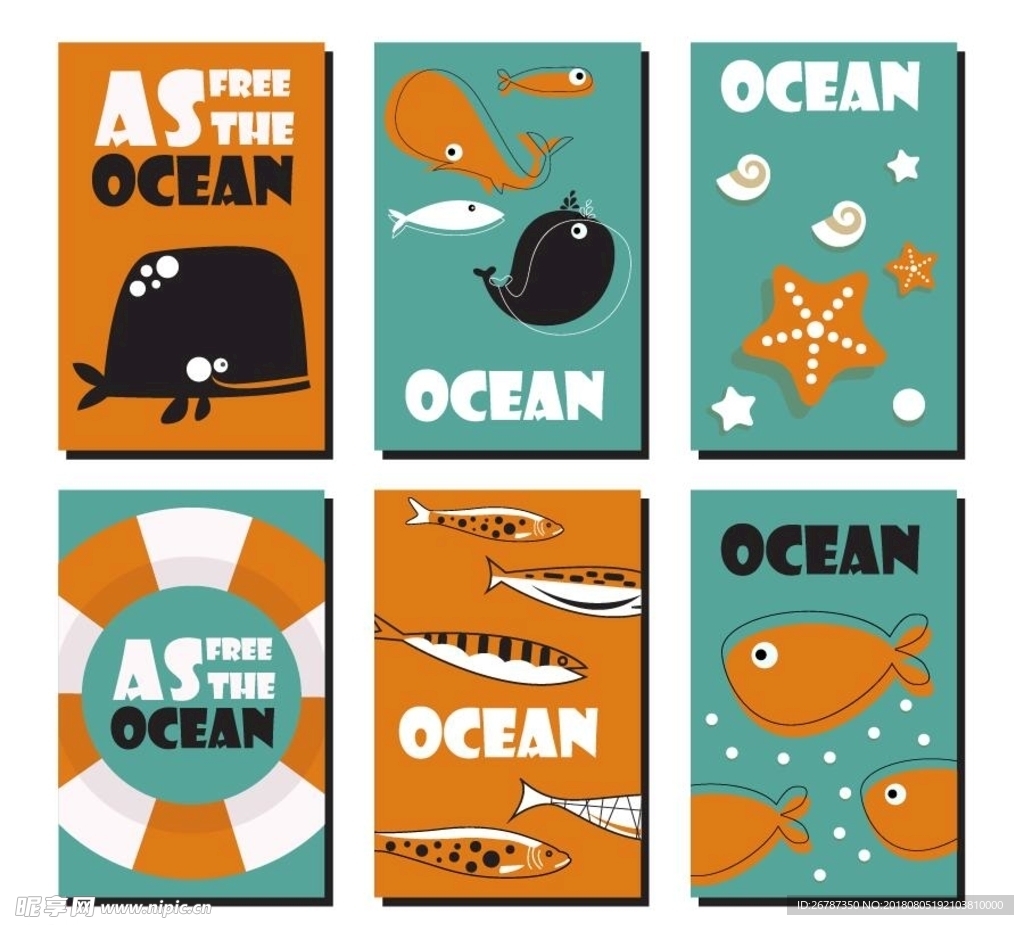 卡通海洋生物