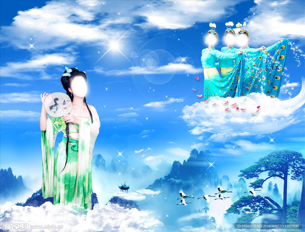 人物 飛天  美女古裝