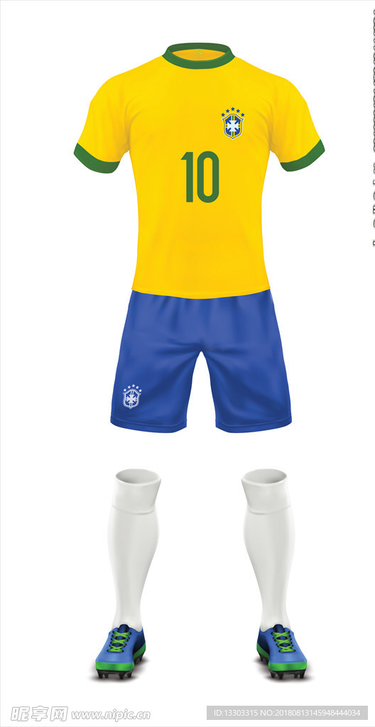 巴西足球队运动服矢量素材