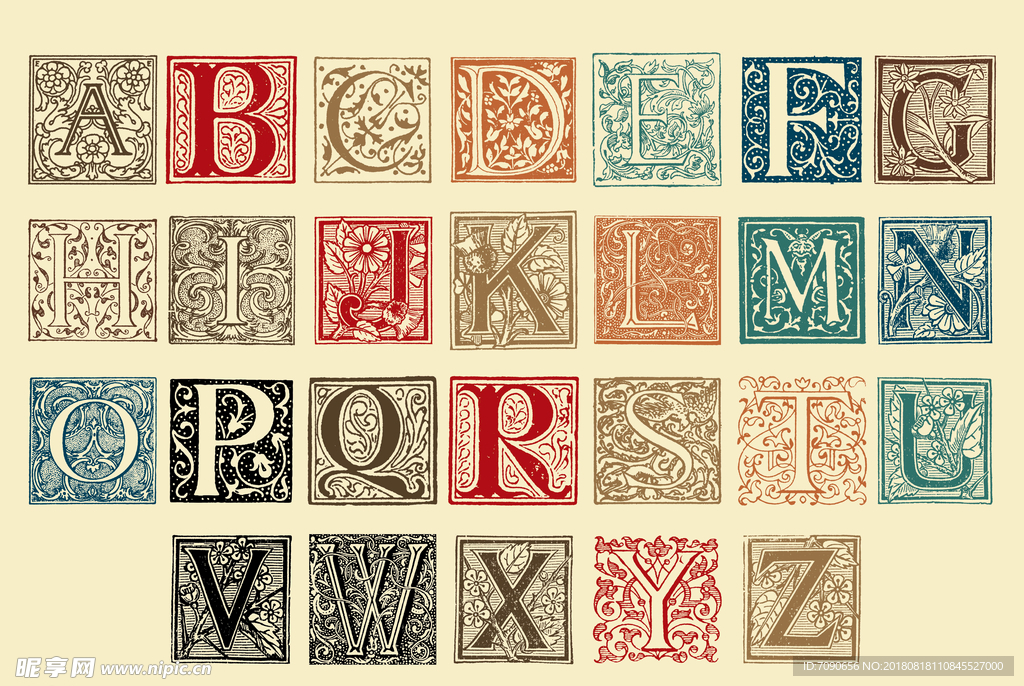 26个复古字母
