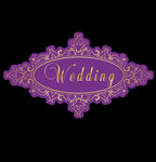 紫金色婚礼logo牌psd