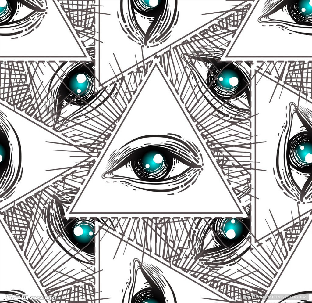 抽象几何眼睛艺术图案背景