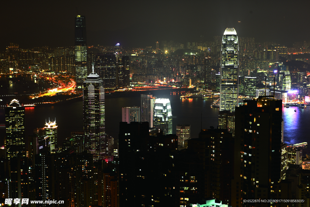 城市夜景 高樓大廈夜景