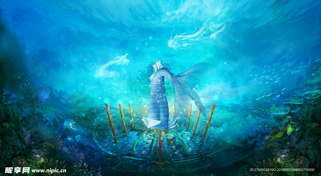 美人魚主題模板素材
