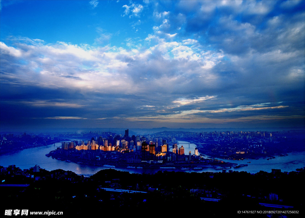 城市 建筑 夜景 大廈 江景