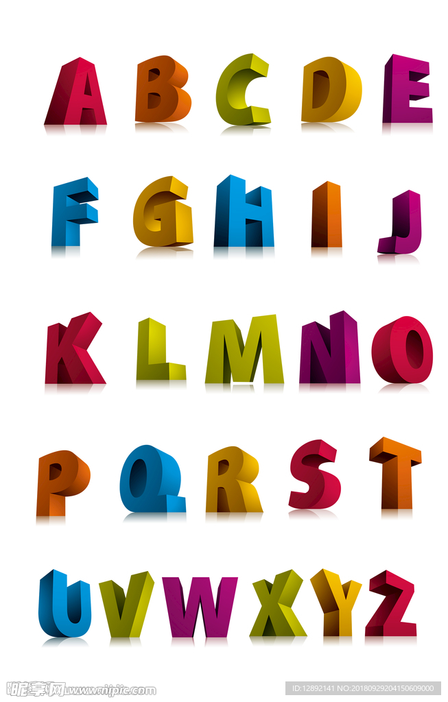 彩色立体字母海报