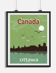 复古加拿大渥太华城市海报