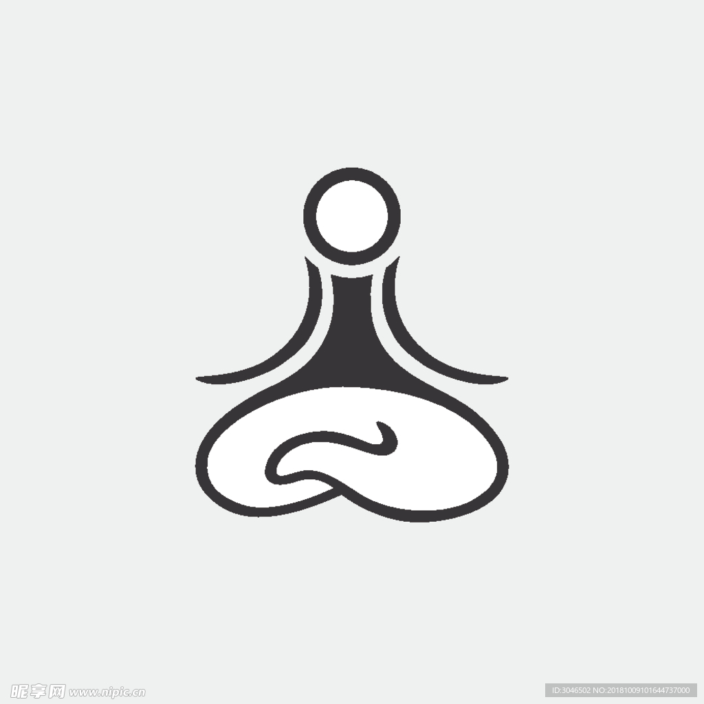 瑜伽线条logo图标矢量